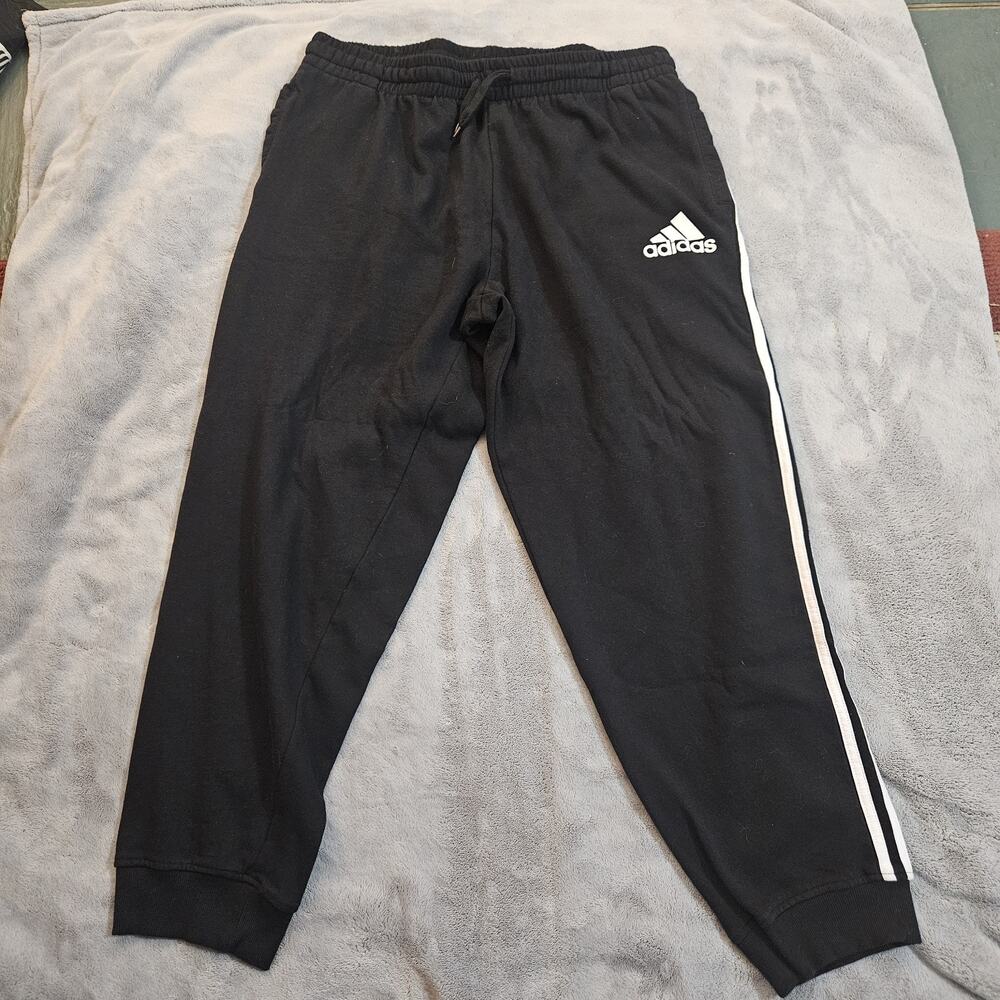 Adidas Fleece Essentials Hoodie & Sweatpants Mens Sz XXL 2 Piece Black - Picture 7 of 10